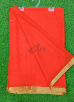 Load image into Gallery viewer, Beautiful Georgette Saree in Gold Border and Stones