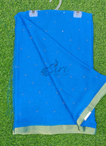 Load image into Gallery viewer, Beautiful Georgette Saree in Gold Border and Stones