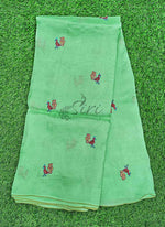 Load image into Gallery viewer, Beautiful Jute Silk Saree in Peacock Butis