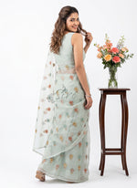 Load image into Gallery viewer, Lovely Organza Saree in Cute Flower Design