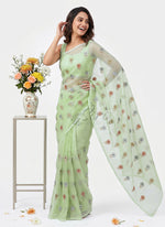 Load image into Gallery viewer, Lovely Organza Saree in Cute Flower Design