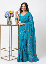 Load image into Gallery viewer, Designer Jute Georgette Saree in Embroidery Butis