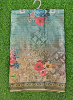 Load image into Gallery viewer, Beautiful Digital Print Fancy Saree in Zari Stripes