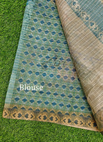 Load image into Gallery viewer, Beautiful Digital Print Fancy Saree in Zari Stripes