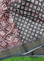 Load image into Gallery viewer, Beautiful Printed Linen Jute Saree