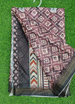Load image into Gallery viewer, Beautiful Printed Linen Jute Saree