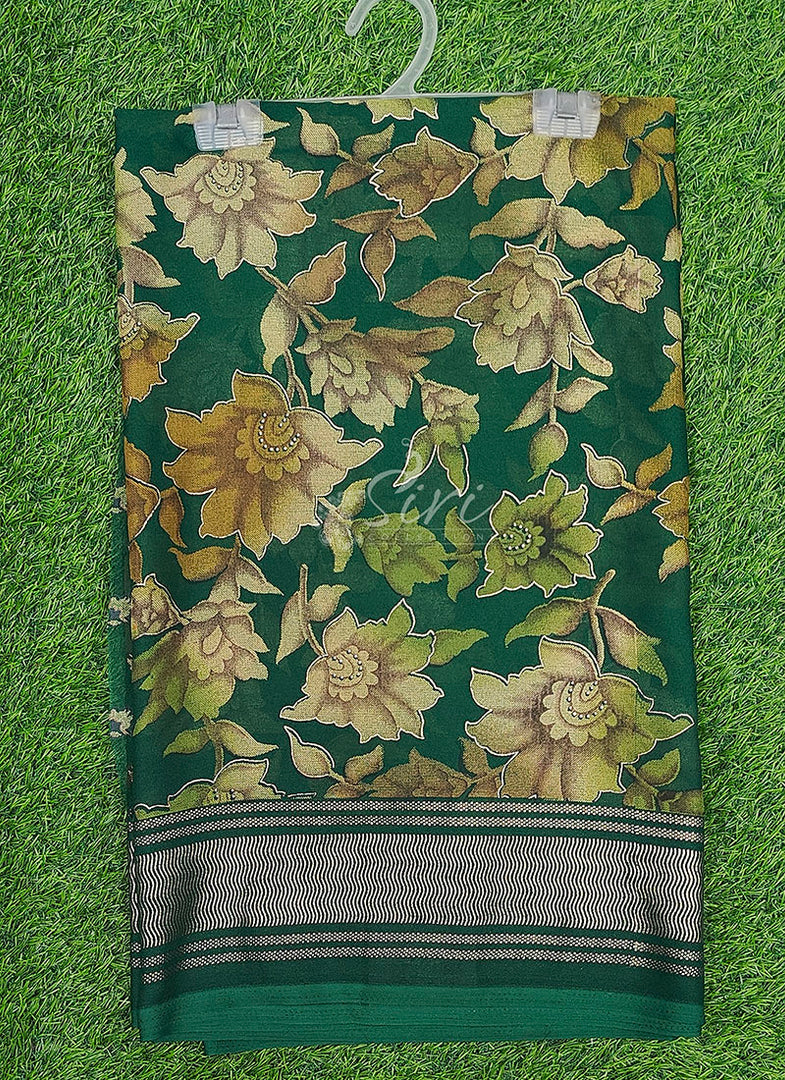 Beautiful Georgette Floral Print Sarees with Foil Print Border