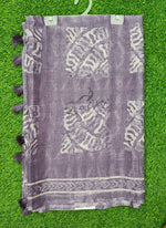 Load image into Gallery viewer, Beautiful Printed Chiffon Saree in Self Lines Texture