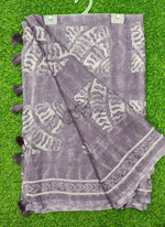Load image into Gallery viewer, Beautiful Printed Chiffon Saree in Self Lines Texture