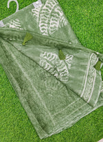 Load image into Gallery viewer, Beautiful Printed Chiffon Saree in Self Lines Texture