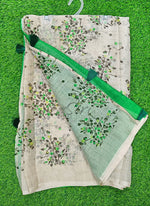 Load image into Gallery viewer, Beautiful Printed Chiffon Saree in Self Lines Texture