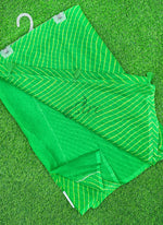 Load image into Gallery viewer, Beautiful Printed Chiffon Saree in Self Lines Texture