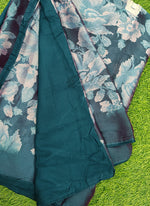 Load image into Gallery viewer, Beautiful Floral Printed Satin Chiffon Saree