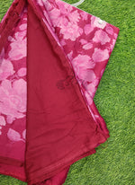 Load image into Gallery viewer, Beautiful Floral Printed Satin Chiffon Saree