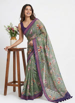 Load image into Gallery viewer, Beautiful Floral Digital Prints on Pure Kota Saree
