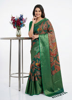 Load image into Gallery viewer, Beautiful Digital Print Fancy Banarasi Silk Saree