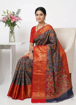 Load image into Gallery viewer, Beautiful Digital Print Fancy Banarasi Silk Saree