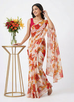 Load image into Gallery viewer, Latest Printed Georgette Saree in Floral Design