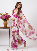 Load image into Gallery viewer, Latest Printed Georgette Saree in Floral Design