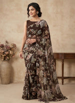 Load image into Gallery viewer, Siri Collections Printed Georgette Saree in Floral Design