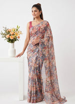 Load image into Gallery viewer, Siri Collections Printed Georgette Saree in Floral Design
