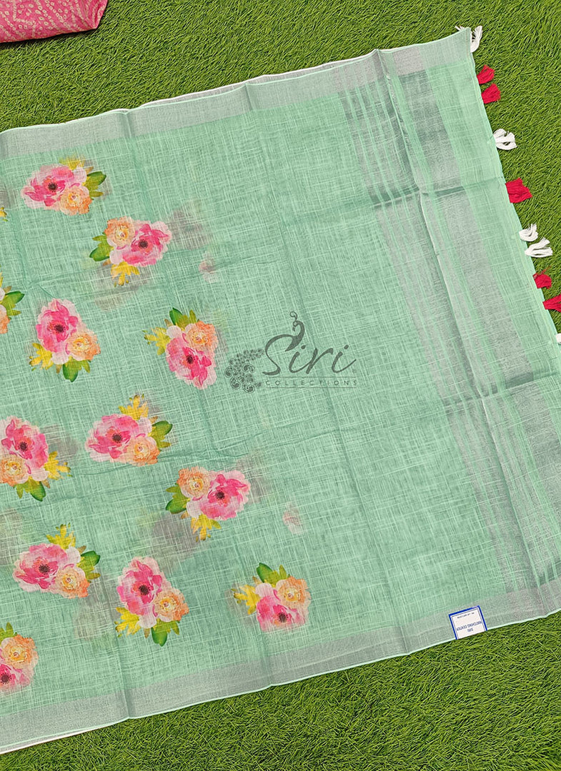 Lovely Digital Floral Print Linen Dupatta