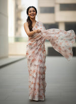 Load image into Gallery viewer, Beautiful Lovely Digital Print Soft Siri Chiffon Saree