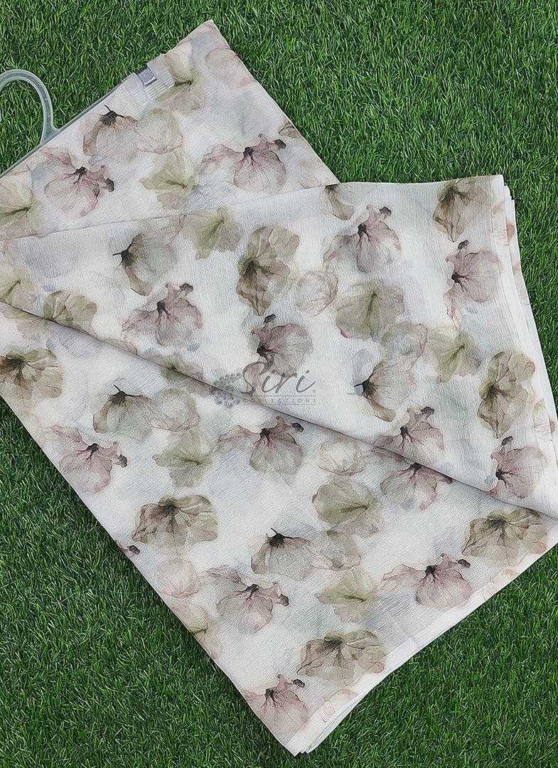Beautiful Digital Print Soft Siri Chiffon Saree