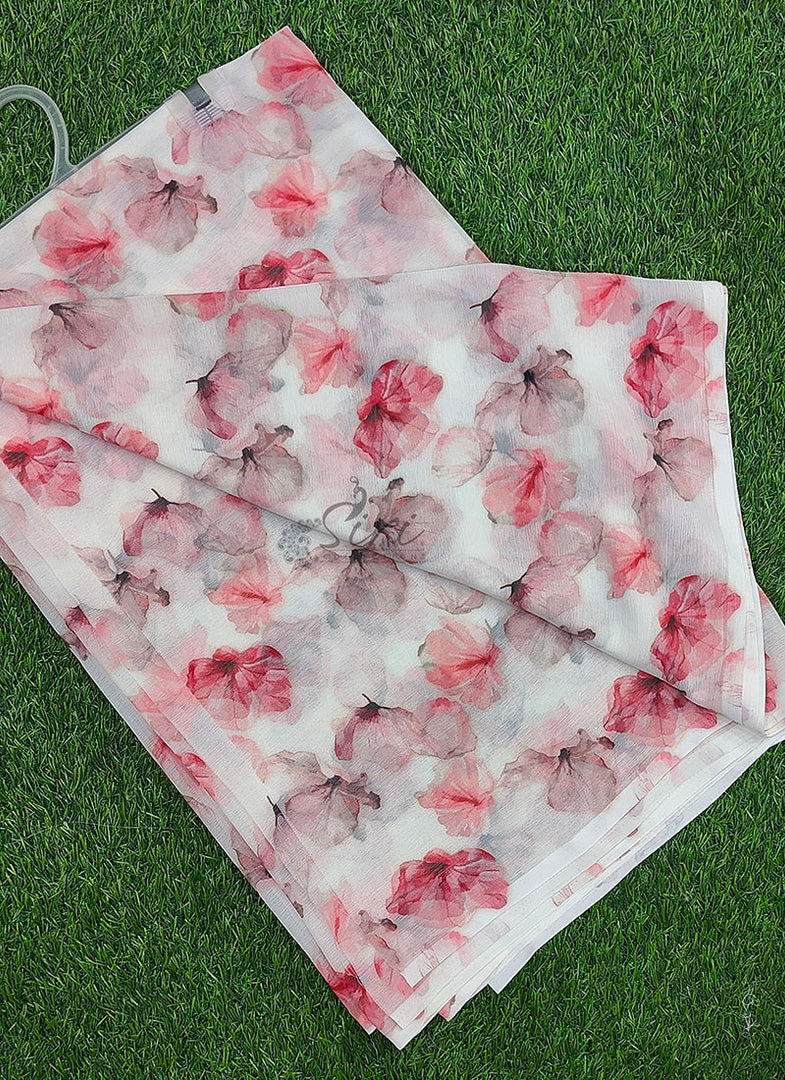 Beautiful Digital Print Soft Siri Chiffon Saree
