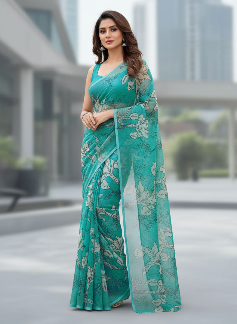 Beautiful Digital Print Soft Siri Chiffon Saree