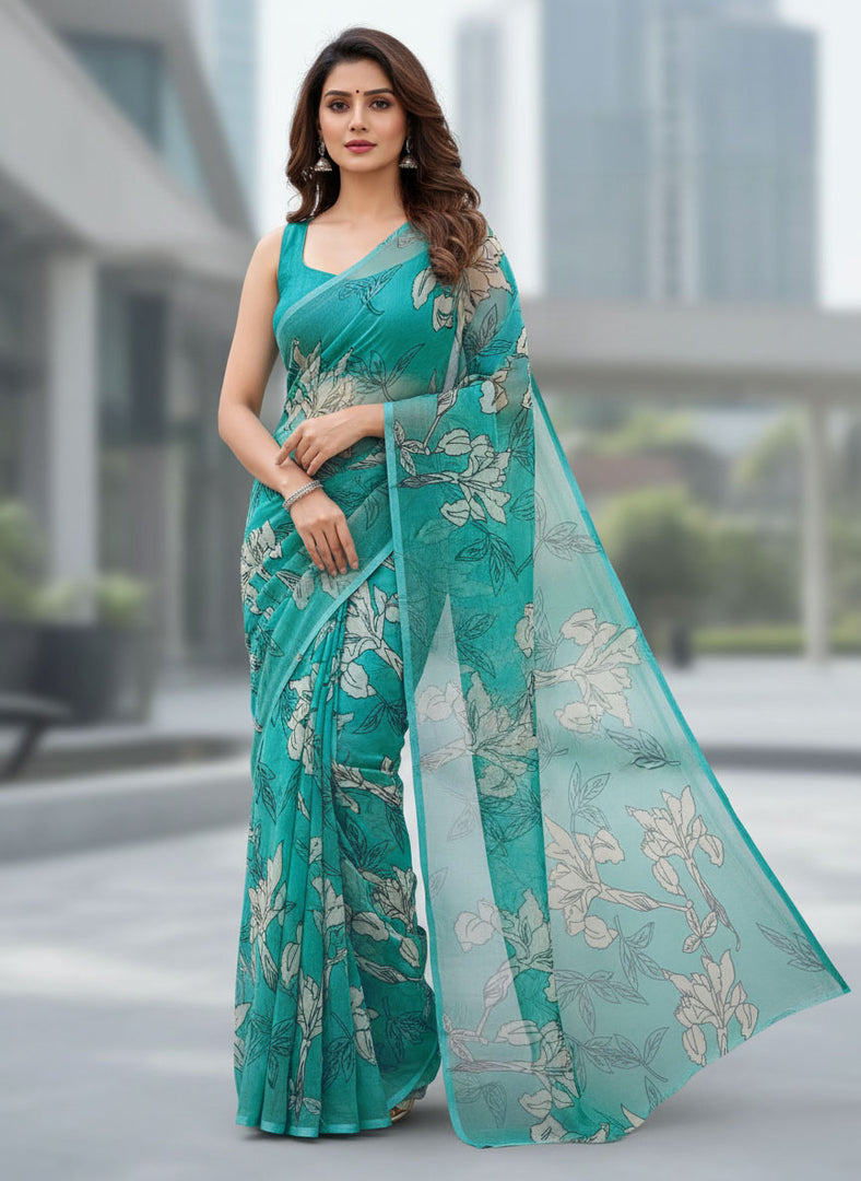 Beautiful Digital Print Soft Siri Chiffon Saree