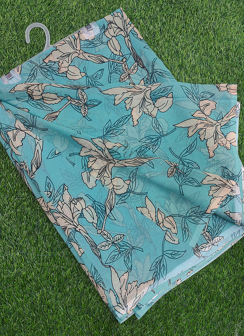 Beautiful Digital Print Soft Siri Chiffon Saree