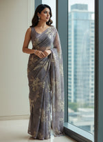 Load image into Gallery viewer, Beautiful Digital Print Soft Siri Chiffon Saree