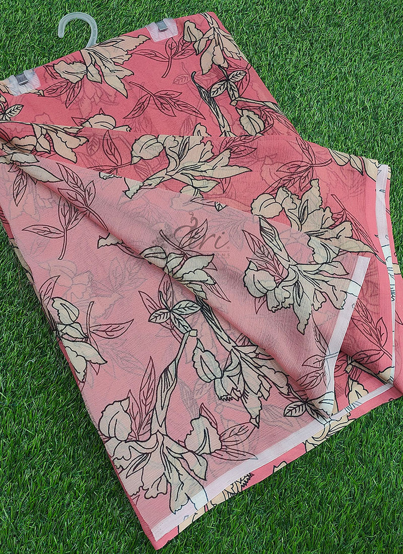 Beautiful Digital Print Soft Siri Chiffon Saree