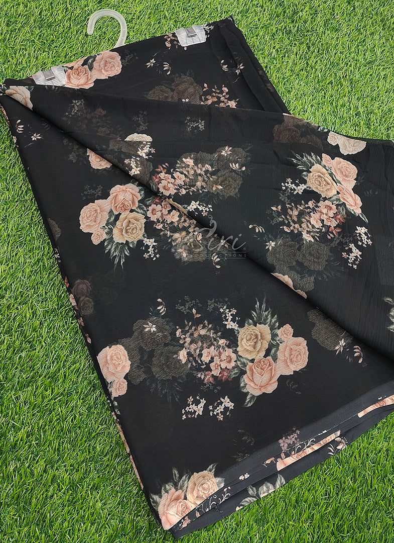 Beautiful Digital Print Soft Siri Chiffon Saree