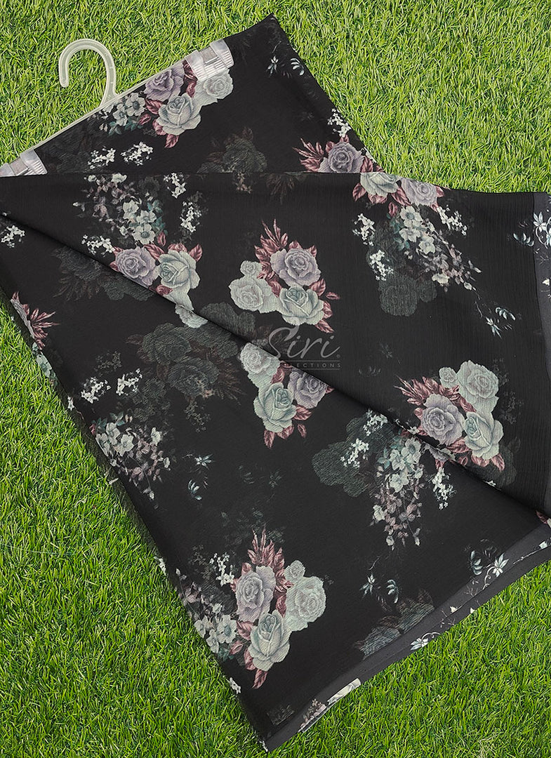 Beautiful Digital Print Soft Siri Chiffon Saree