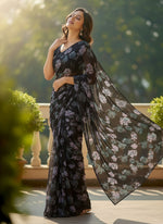 Load image into Gallery viewer, Beautiful Digital Print Soft Siri Chiffon Saree