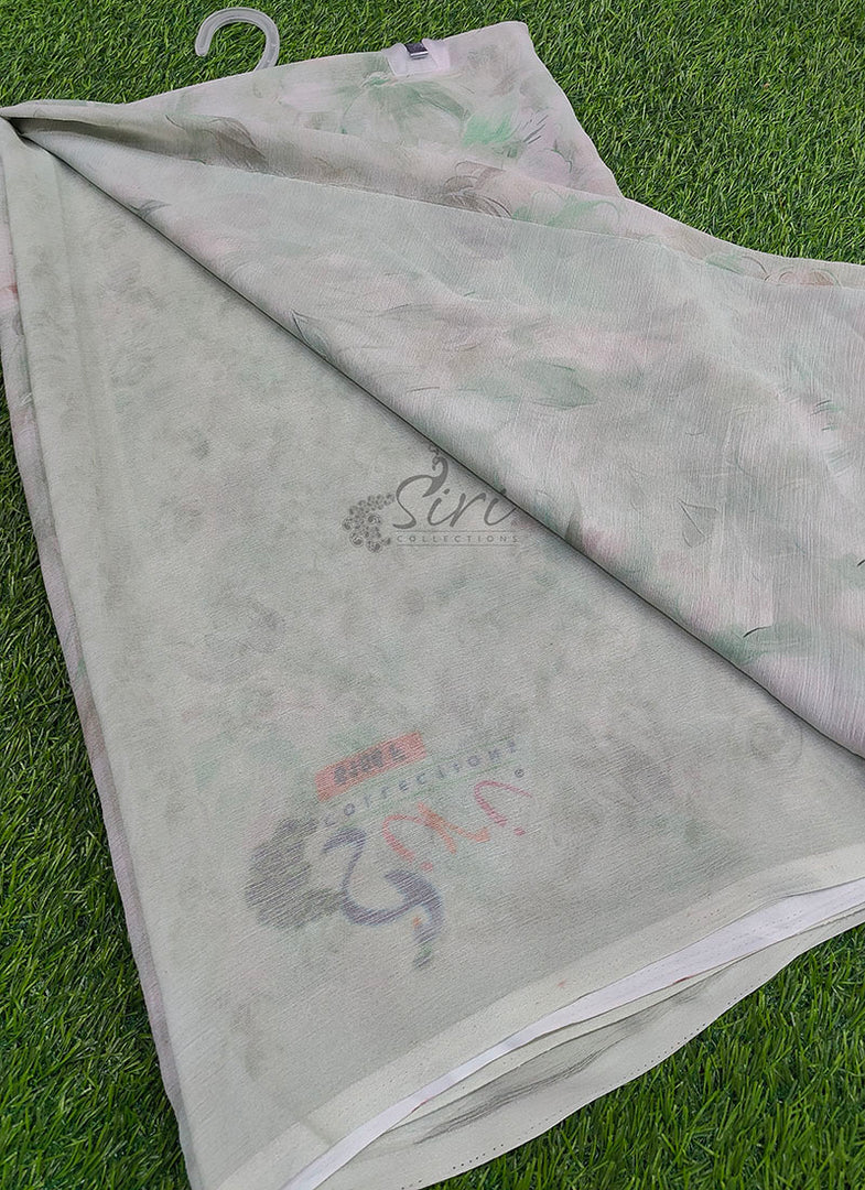 Beautiful Digital Print Soft Siri Chiffon Saree with Blouse