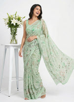 Load image into Gallery viewer, Beautiful Digital Print Soft Siri Chiffon Saree with Blouse