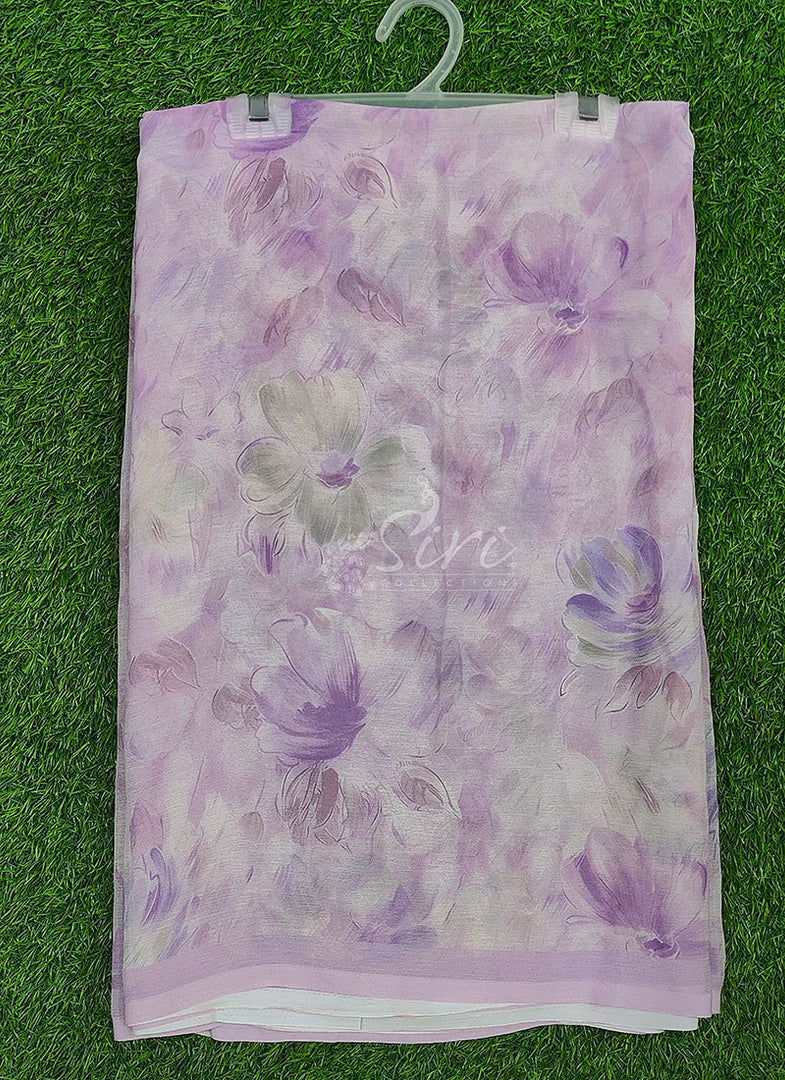 Beautiful Digital Print Soft Siri Chiffon Saree with Blouse