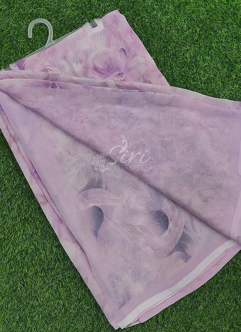Beautiful Digital Print Soft Siri Chiffon Saree with Blouse