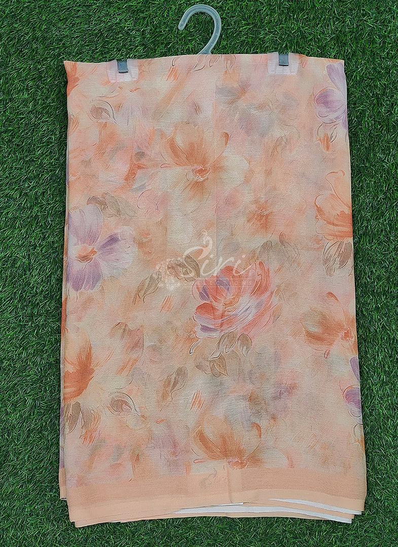 Beautiful Digital Print Soft Siri Chiffon Saree with Blouse