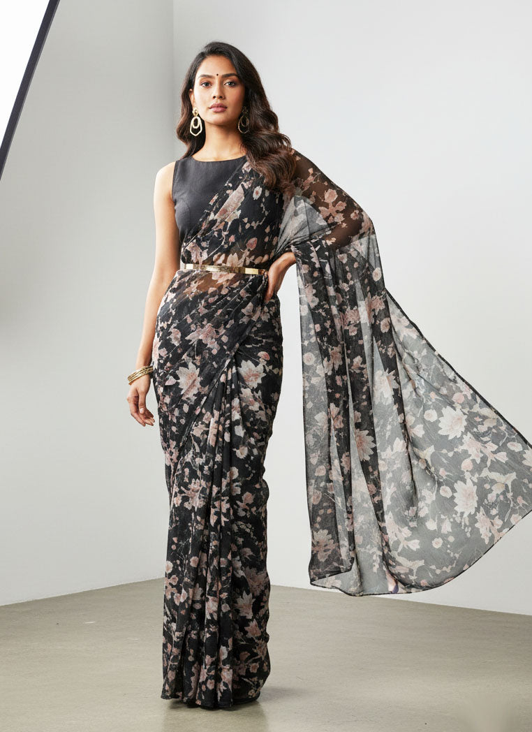 Beautiful Digital Print Soft Siri Chiffon Saree