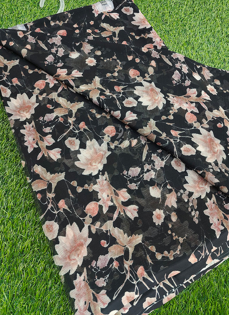 Beautiful Digital Print Soft Siri Chiffon Saree