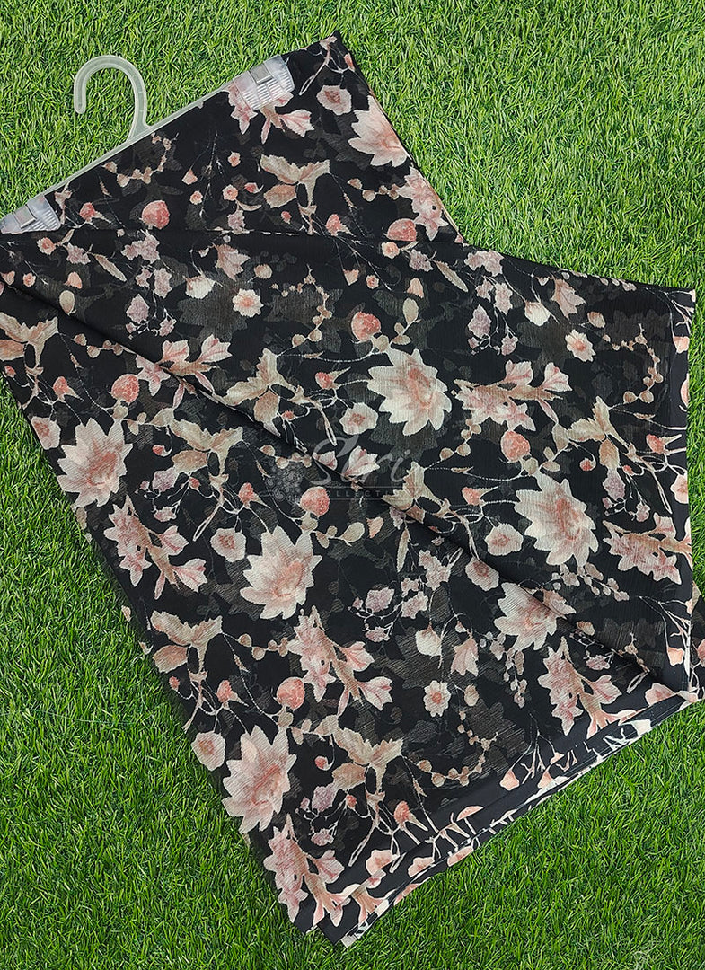 Beautiful Digital Print Soft Siri Chiffon Saree