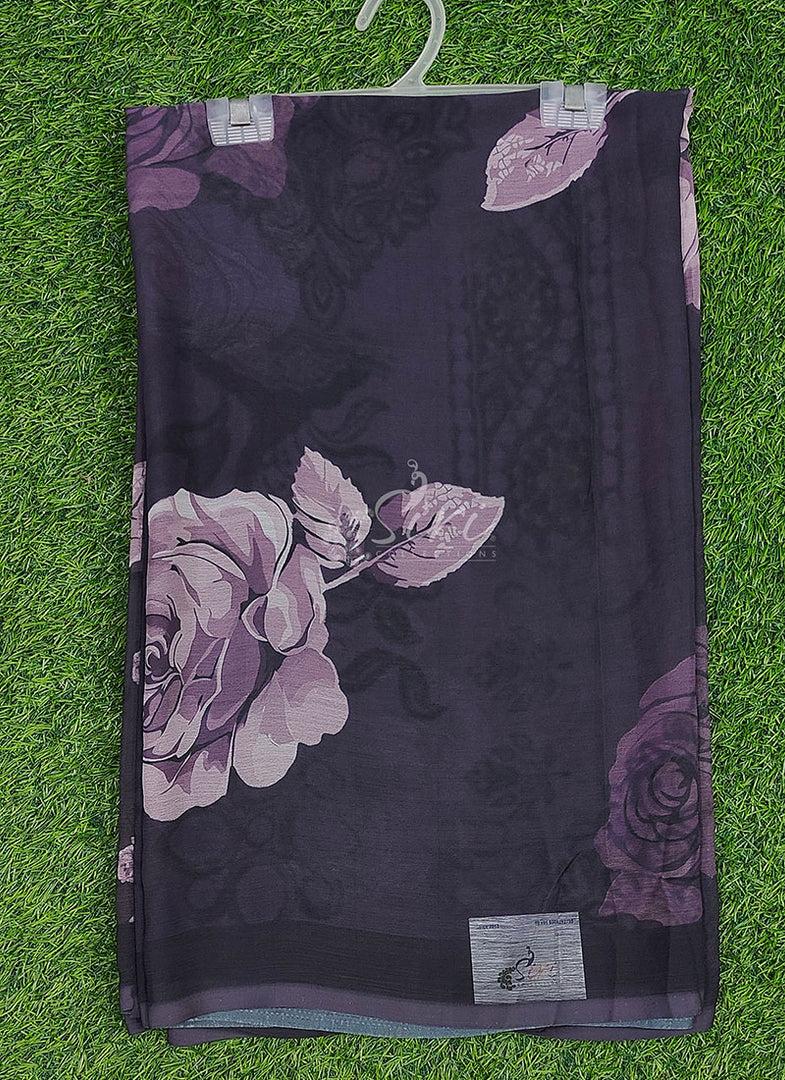 Beautiful Digital Print Soft Siri Chiffon Saree with Blouse