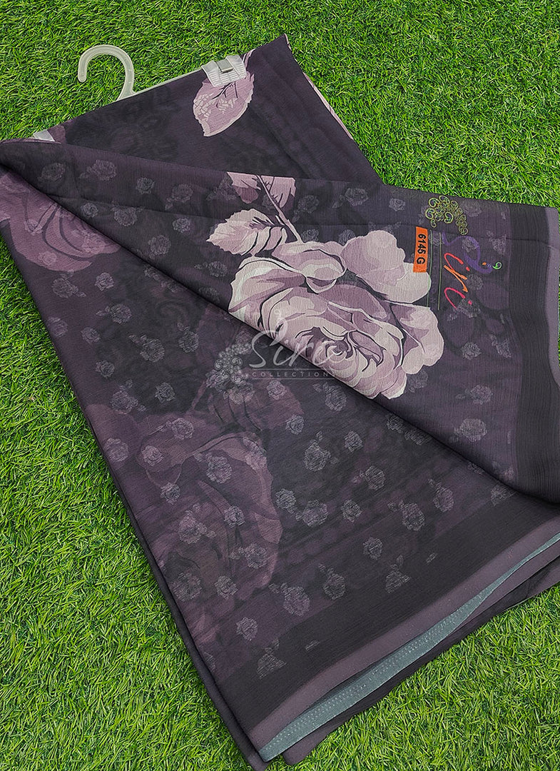 Beautiful Digital Print Soft Siri Chiffon Saree with Blouse