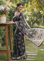 Load image into Gallery viewer, Beautiful Digital Print Soft Siri Chiffon Saree with Blouse