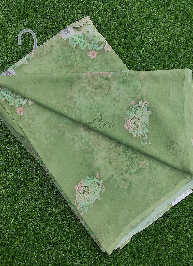 Beautiful Digital Print Soft Siri Chiffon Saree with Blouse