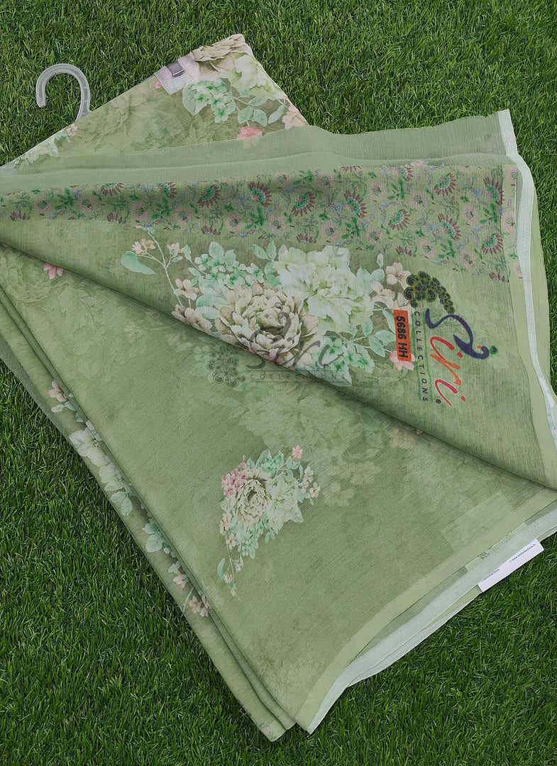 Beautiful Digital Print Soft Siri Chiffon Saree with Blouse